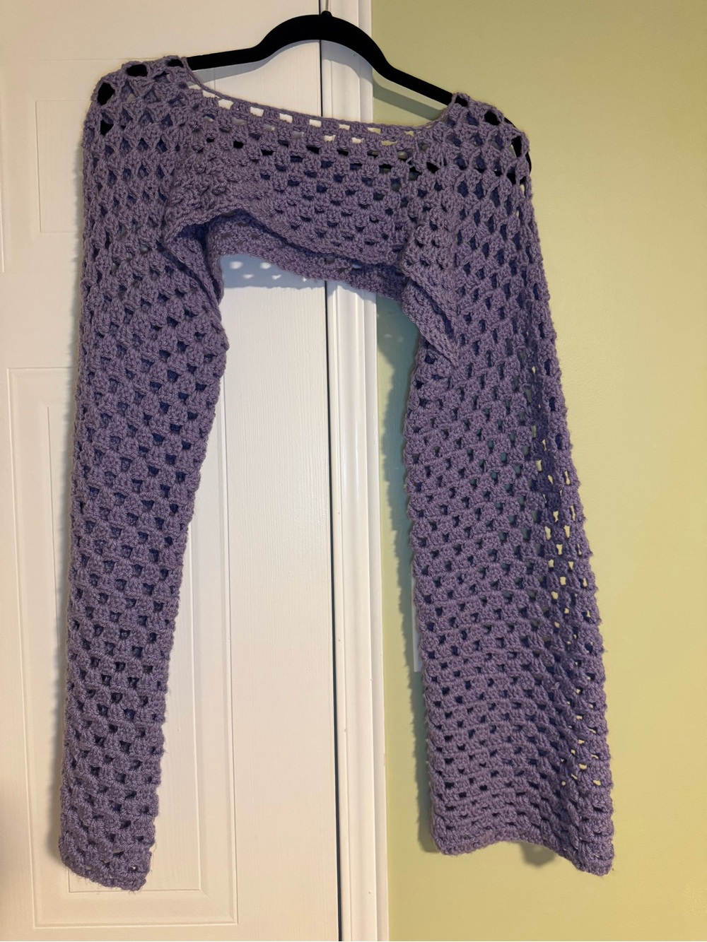 handmade purple mesh sleeves/shrug